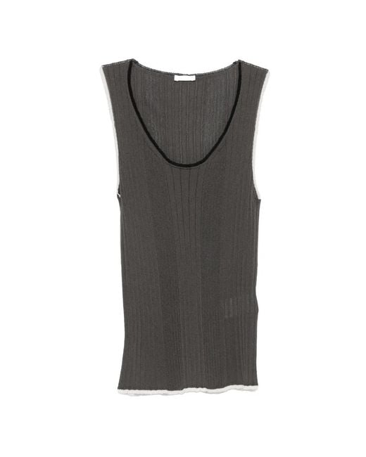 Roberto Collina Gray Ribbed Top