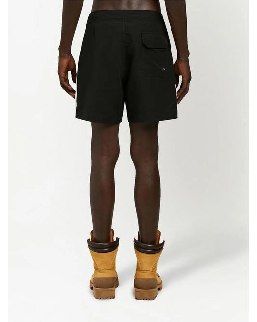 Palm Angels Black Monogram-Print Swimming Shorts for men