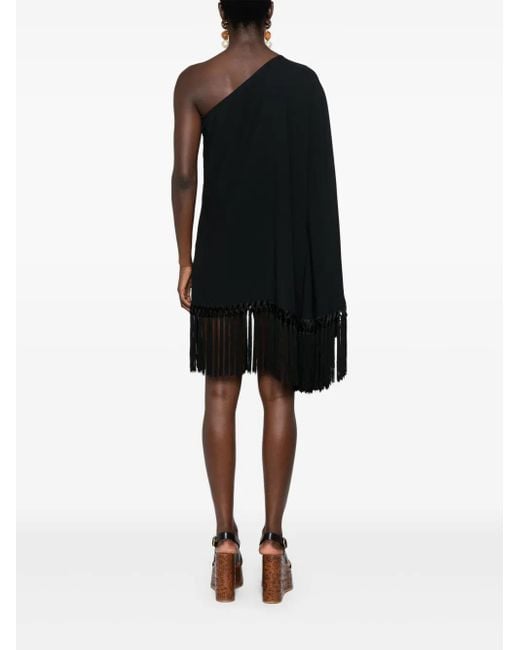 Taller Marmo Black Piccolo Arno Fringed Short Dress
