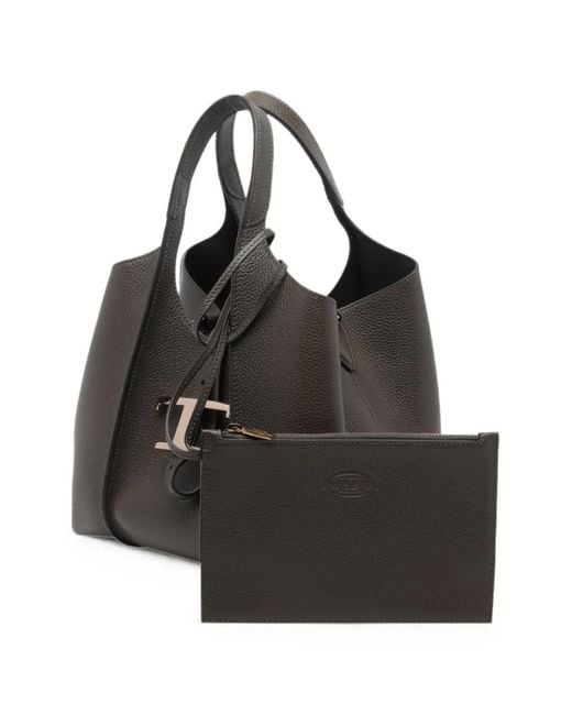 Tod's Black Mini T-Timeless Leather Tote Bag