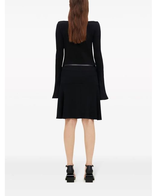 Courreges Black Slash Ellipse Crepe Jerse Mini Skirt
