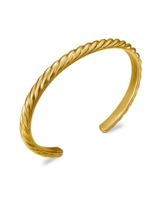 David Yurman Metallic 18Kt Sculpted Cable Cuff Bracelet (5.5Mm) for men