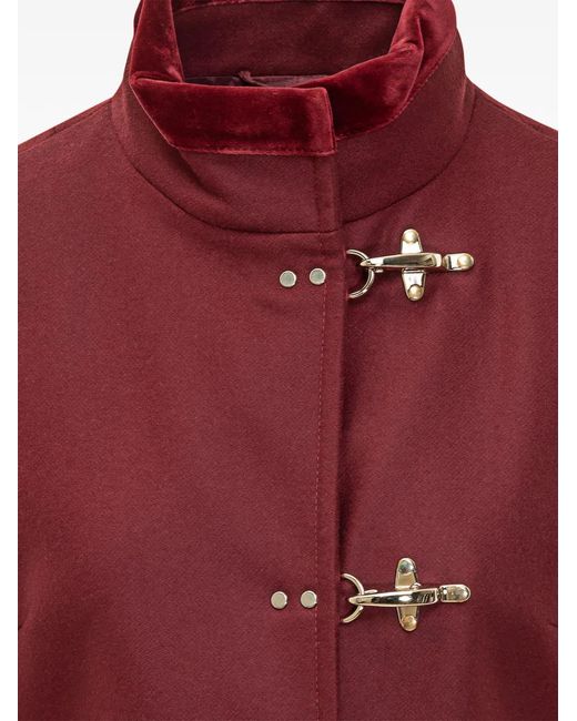 Fay Red Manteau Droit Virginia