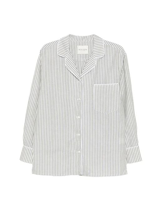 Riviera White Striped-Print Shirt