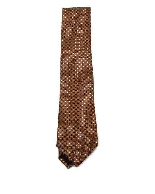 Zegna Geometrisch gemusterte Krawatte in Brown für Herren