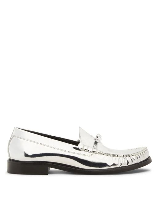 Stuart Weitzman White Lottie Bow Loafer