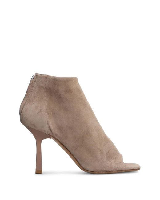 GISÉL MOIRÉ Brown Dory Open-Toe Ankle Boots
