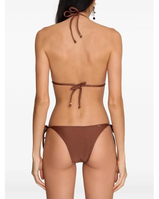 Amir Slama White Buckle-Detail Bikini