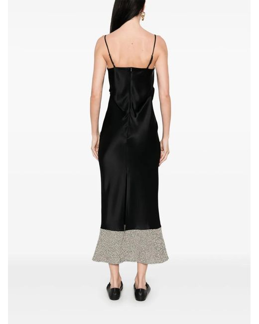 Nanushka Black Satin Midi Dress