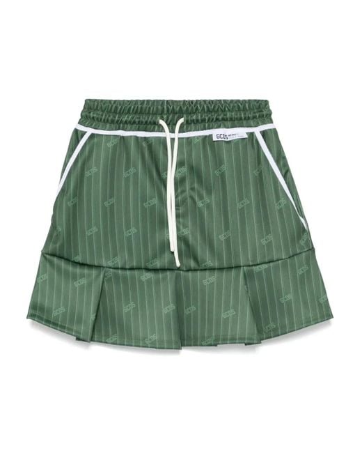 Gcds Green Pinstripe Miniskirt