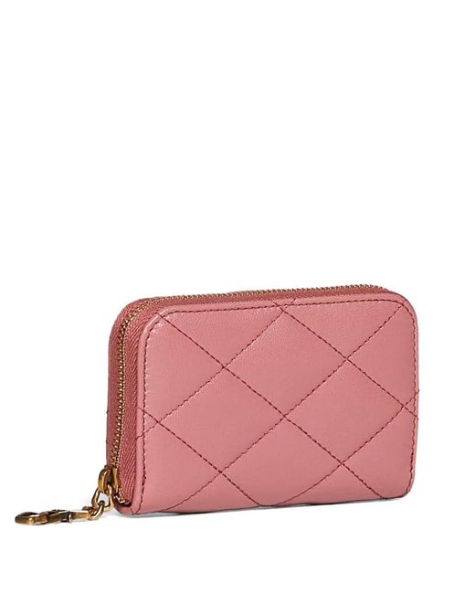 Saint Laurent Pink Diamond-Quilted Cassandre Wallet