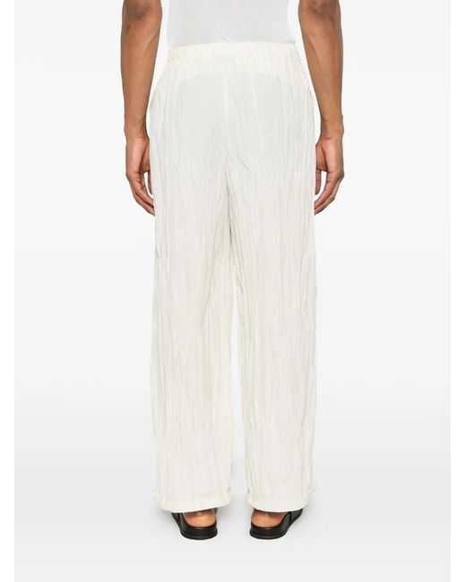 GONGDID DESIGN White Textured Straight-Leg Trousers for men