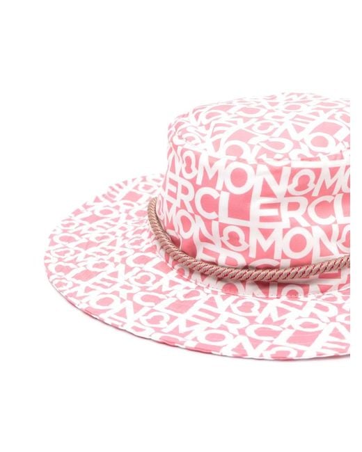 Moncler Pink Logo-Print Sun Hat