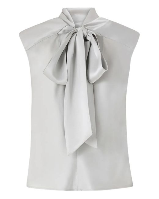 Pinko Gray Blouse Sans Manches À Détail Noué