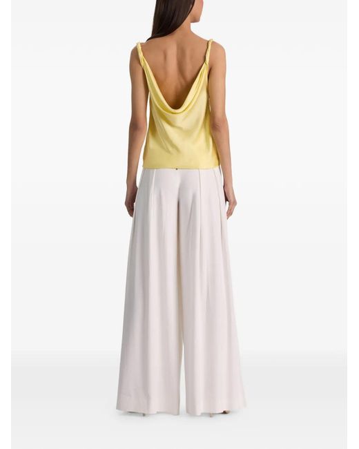 Alice + Olivia Yellow Monique Twisted-Strap Top
