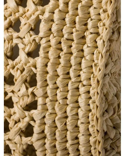Sac Cabas À Effet Raphia Tressé Miu Miu en coloris Metallic