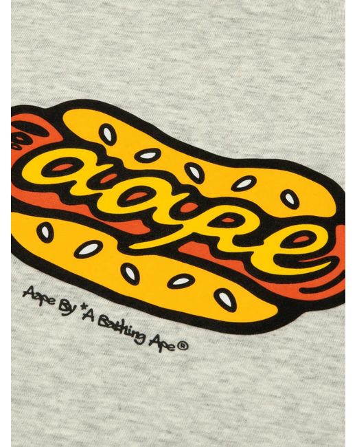 Aape By A Bathing Ape White Graphic-Print Cotton T-Shirt for men