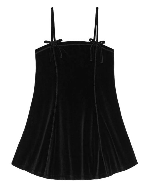 Ganni Black Velours Mini-Kleid