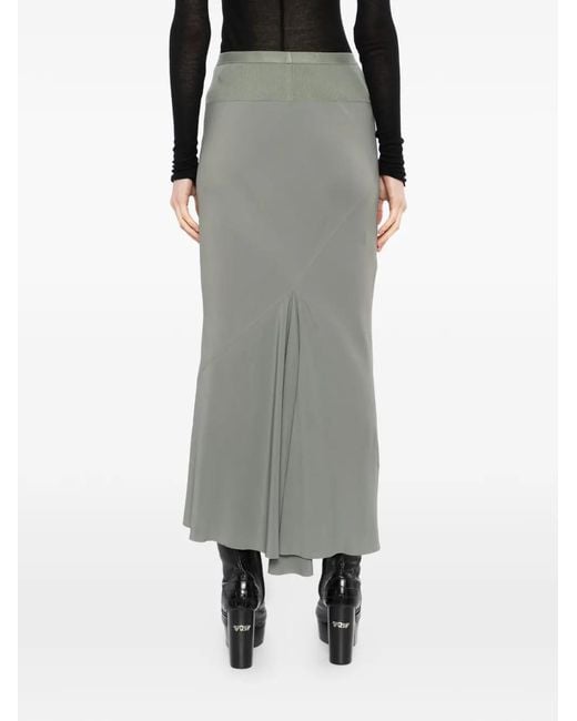 Rick Owens Gray Puddle Hem Fitted Skirt