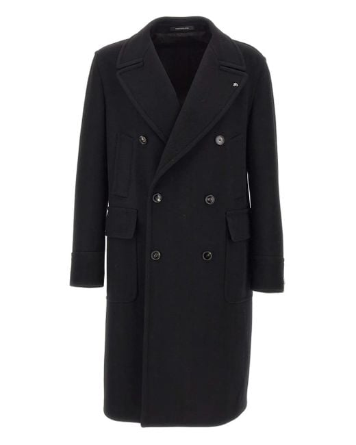 Manteau Croisé Sherry À Revers Pointus Tagliatore pour homme en coloris Black