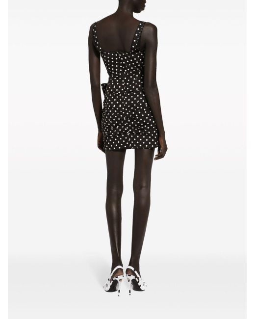 Vestido corto con motivo de lunares Dolce & Gabbana de color Black