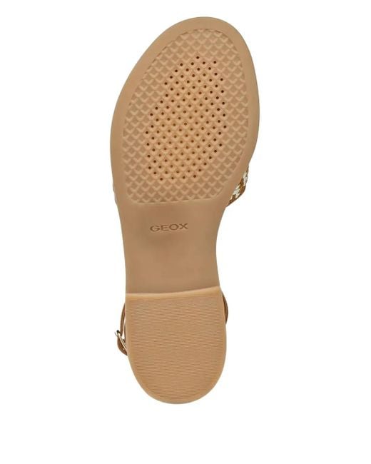 Geox Brown Woven Ankle-Strap Sandals