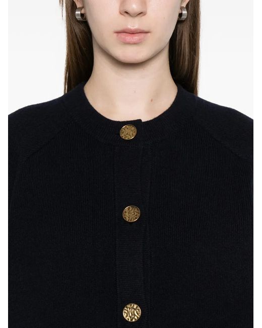Totême Black Hammered-Button Cardigan