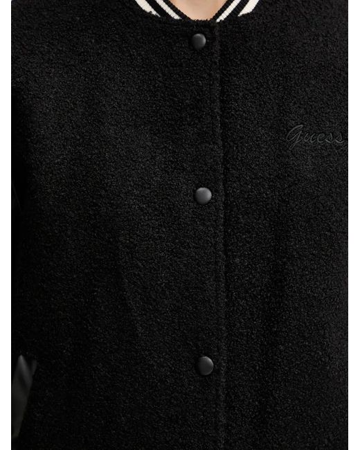 Guess Black Contrasted-Sleeve Bomber Jacket