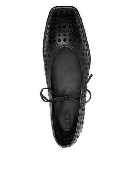 Alohas Black Sway Slit Ballet Flats