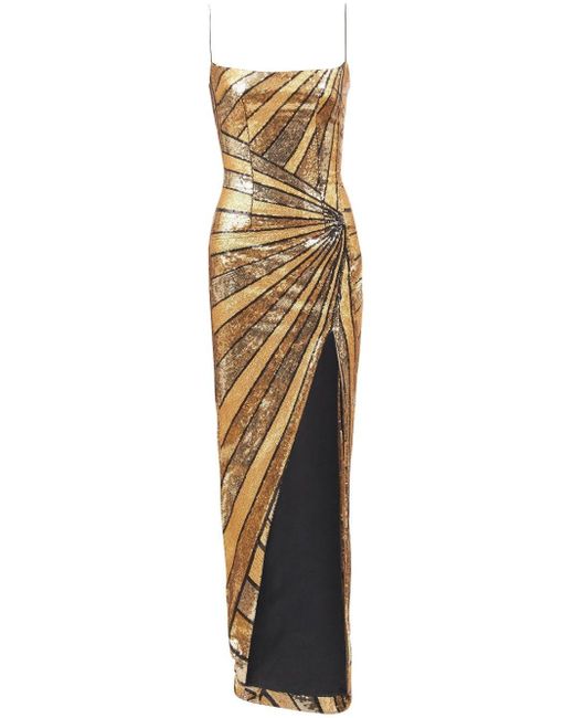 Balmain Metallic Sequin-embellished Maxi Dress