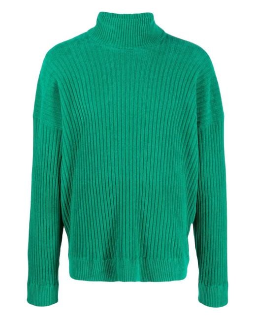 Bonsai Gerippter Rollkragenpullover in Green für Herren