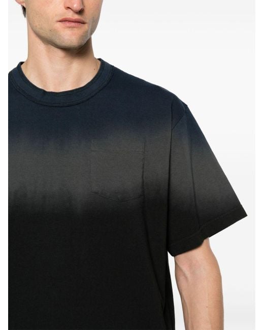 Sacai Black Gradient-effect T-shirt for men
