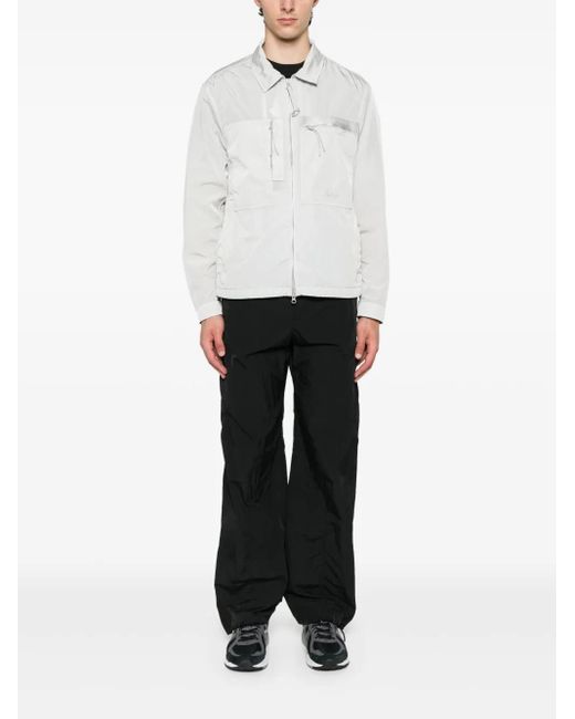 C P Company White Zip-Up Bomber Jacket for men