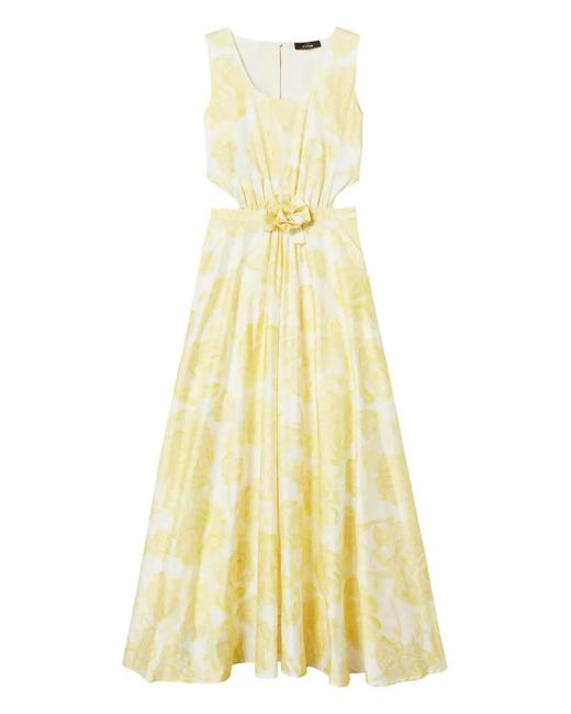 Twinset Yellow Floral-Print Maxi Dress