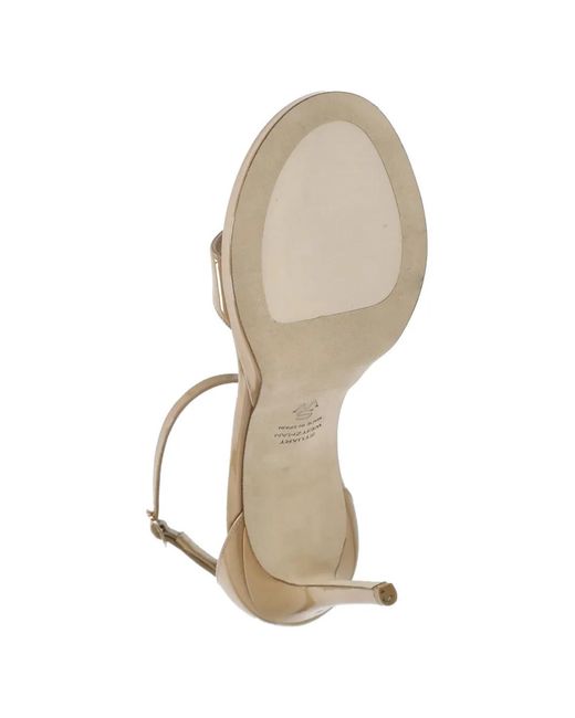Stuart Weitzman Metallic Nudist Platform Strap Sandals