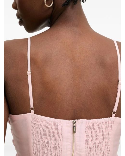Morgan Pink Ruched Tiered Mini Dress
