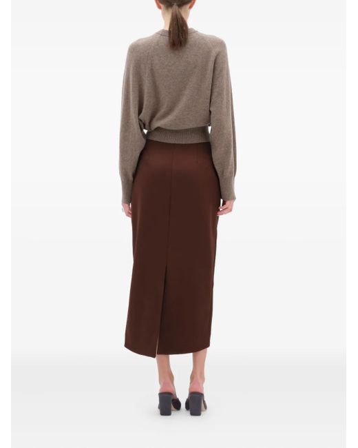 Remain Brown Wrap Midi Skirt