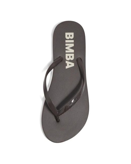 Bimba Y Lola Brown Logo-Print Flip-Flops