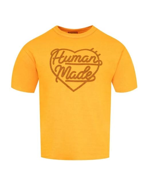 メンズ Human Made ロゴ Tシャツ Yellow