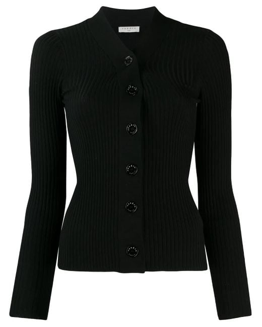 Sandro Ribgebreid Vest in het Black