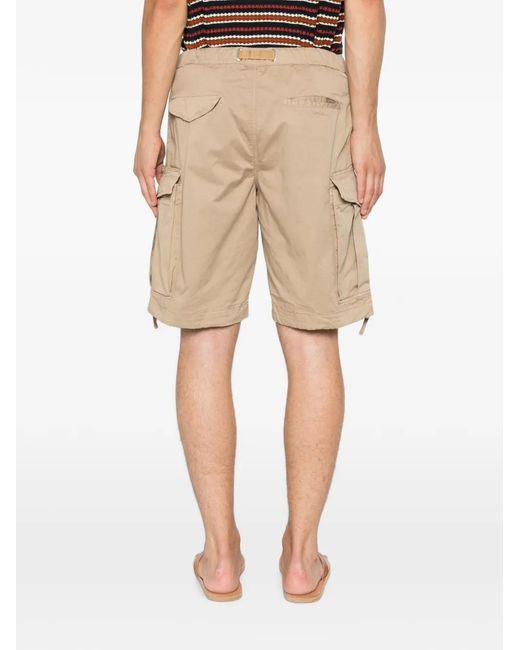 White Sand Natural Belted Pocket Shorts for men