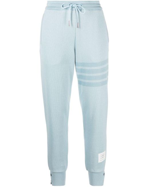 Thom Browne Blue 4-Bar-Stripe Cotton Track Pants