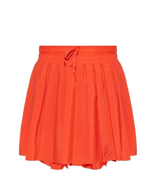 Nike Pleated Embroidered-Logo Skirt