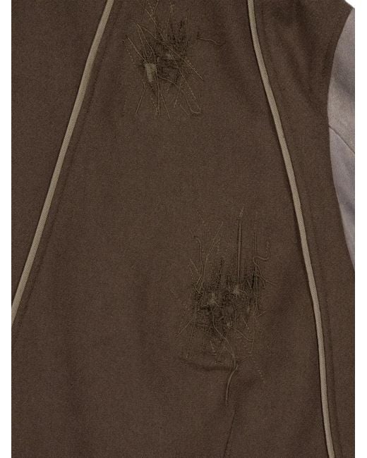 XLIM Brown Ep.8 02 Distressed Panelled Bomber Jacket for men