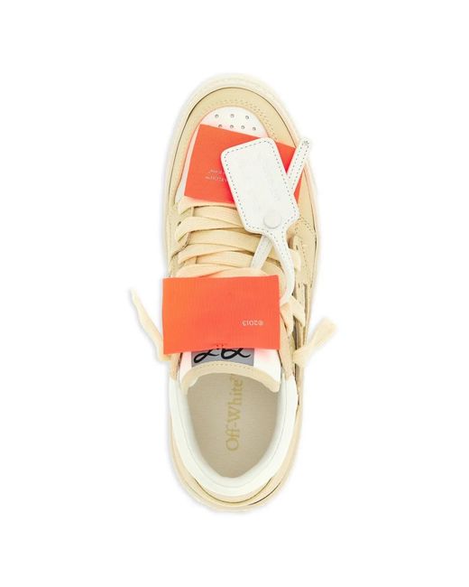 Off-White c/o Virgil Abloh Natural Two-Tone Low Top Sneakers