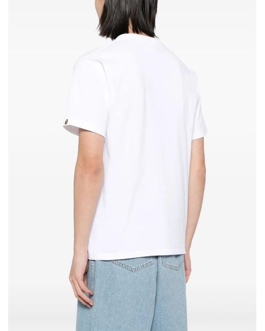 T-Shirt À Logo Appliqué A Bathing Ape pour homme en coloris White
