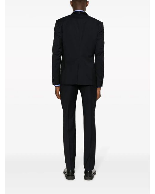 Tagliatore Black Single-Breasted Virgin Wool Blend Suit for men