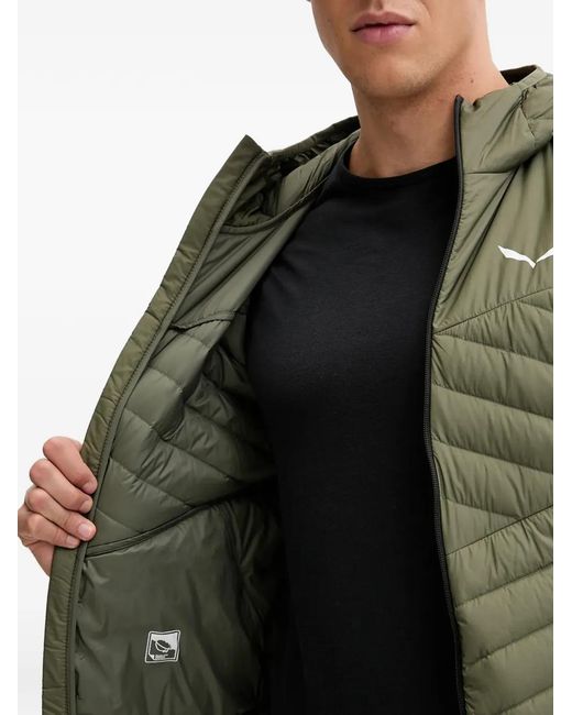 Salewa Green Hooded Padded Jacket for men