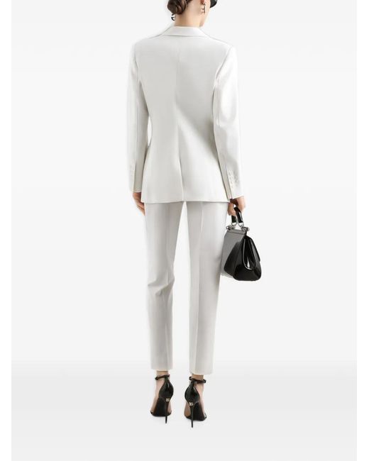 Dolce & Gabbana White Cropped Tailored Trousers