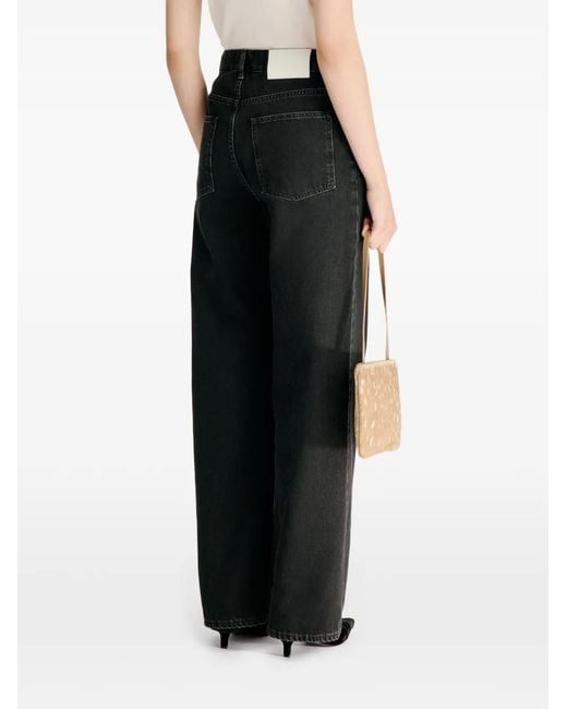 Loulou de Saison Black Mico Wide-Leg Jeans